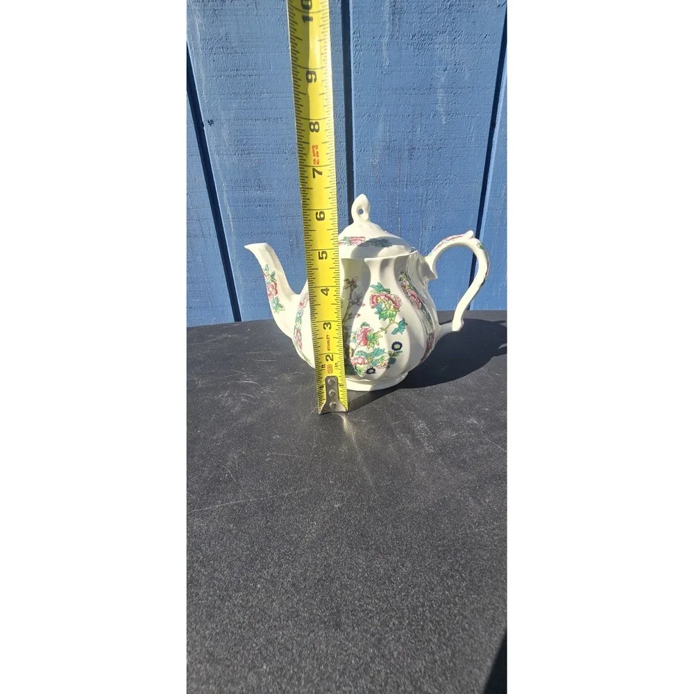 Vintage Sadler Porcelain Teapot, Made in England, Floral Design